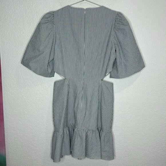 NWT Veronica Beard Iker Stripe Cotton-Blend Mini Dress Blue/White Size 6 - Picture 7 of 16